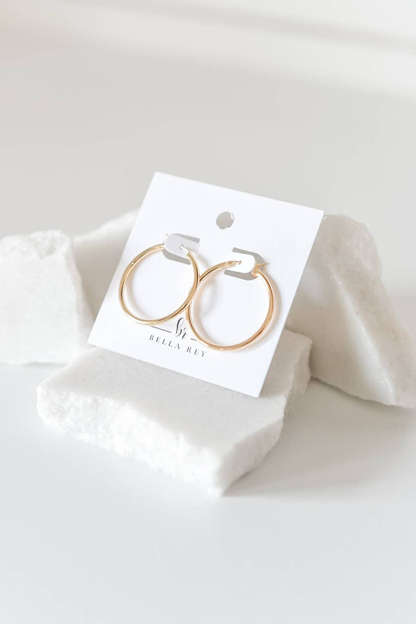 18k gold plated hoop earrings - hypoallergenic