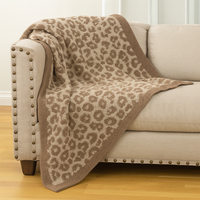 Taupe-Gray Leopard Ultra Soft 50"x60" Throw Blanket