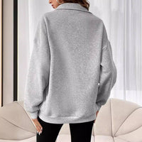 Half Zip Pullover Sweatshirt with Stand Collar – Fall Staple