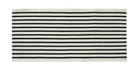 Black-Ivory Cotton Blend Classic Striped Small Area Rug