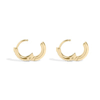 18K Gold PVD Stainless Steel CZ Mini Huggie Earrings