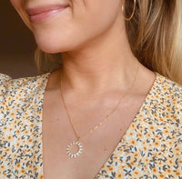 SUNBURST NECKLACE | gold | sparkly sun pendant necklace