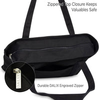 DALIX 20" Solid Color Cotton Canvas Tote Bag