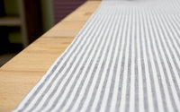 Grey Ticking Striped Thin Cotton Table Runner