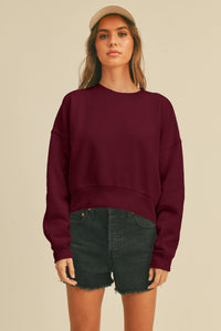 Short Cropped Long Sleeve Sweatshirt