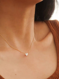 Bonnie 18K Non-Tarnish Petite Heart CZ Necklace