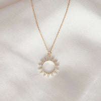 SUNBURST NECKLACE | gold | sparkly sun pendant necklace