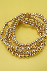 MULTI LAYER GOLD BALL CHAIN BEADED BRACELET