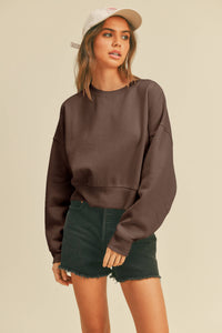 Short Cropped Long Sleeve Sweatshirt