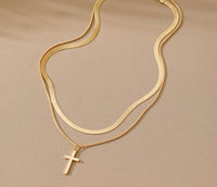 18K STAINLESS STEEL TARNISH FREE CROSS NECKLACE
