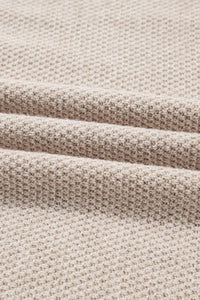 Parchment Color Block Knit Striped Sleeve Detail Casual Sweater