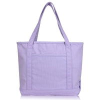 DALIX 20" Solid Color Cotton Canvas Tote Bag