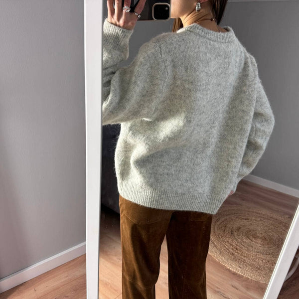 Soft Wool Blend Knit Cardigan Women Button Front Sweater