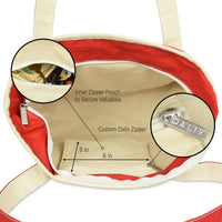 DALIX Striped Tote Deluxe Shoulder Bag Cotton Canvas