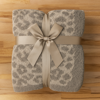 Taupe-Gray Leopard Ultra Soft 50"x60" Throw Blanket