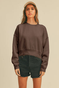 Short Cropped Long Sleeve Sweatshirt