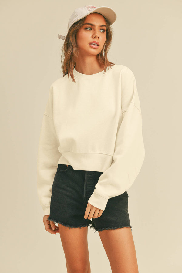 Short Cropped Long Sleeve Sweatshirt