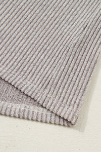 Valentine's Bow Back Ribbed Knit V Neck Long Sleeve Top