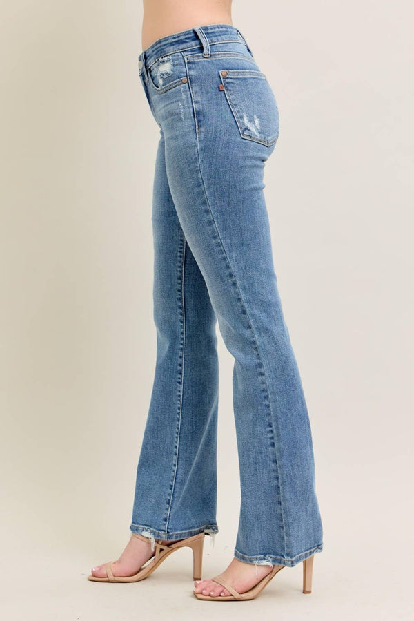 Judy Blue MR VINTAGE WASH BOOT CUT w/ DESTROY HEM