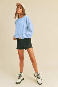 Short Cropped Long Sleeve Sweatshirt