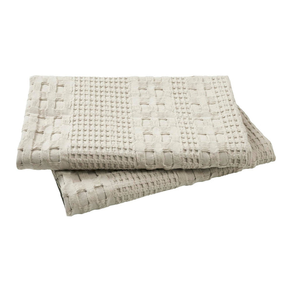 Waffle Weave Natural Pillow Covers 24x24 (Set of 2) - Decorative Throw Pillow Shams