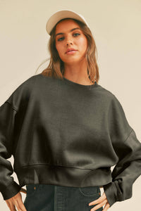 Short Cropped Long Sleeve Sweatshirt