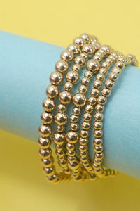 MULTI LAYER GOLD BALL CHAIN BEADED BRACELET