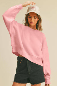 Short Cropped Long Sleeve Sweatshirt