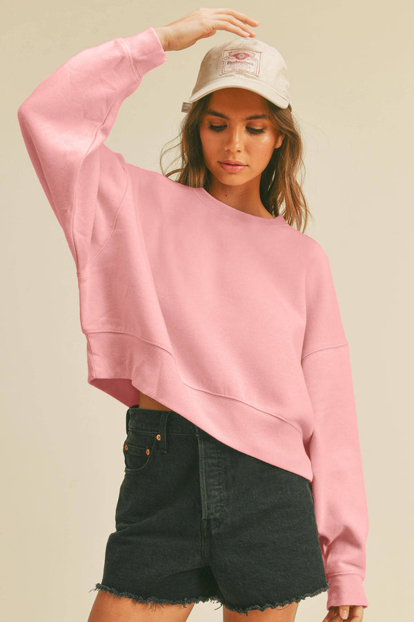 Short Cropped Long Sleeve Sweatshirt