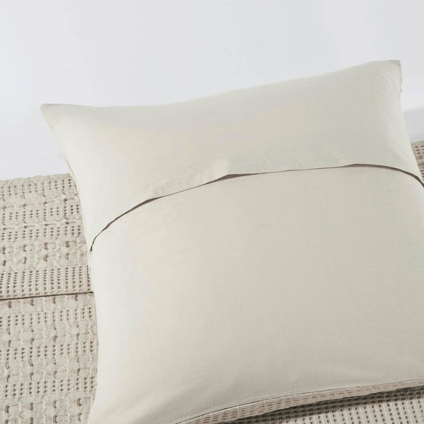 Waffle Weave Natural Pillow Covers 24x24 (Set of 2) - Decorative Throw Pillow Shams