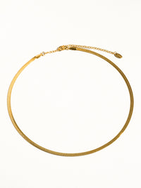18K Gold Non-Tarnish Flat Snake Chain Bracelet