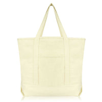 Dalix 22" Cotton Canvas Tote Bag (Zippered Top)