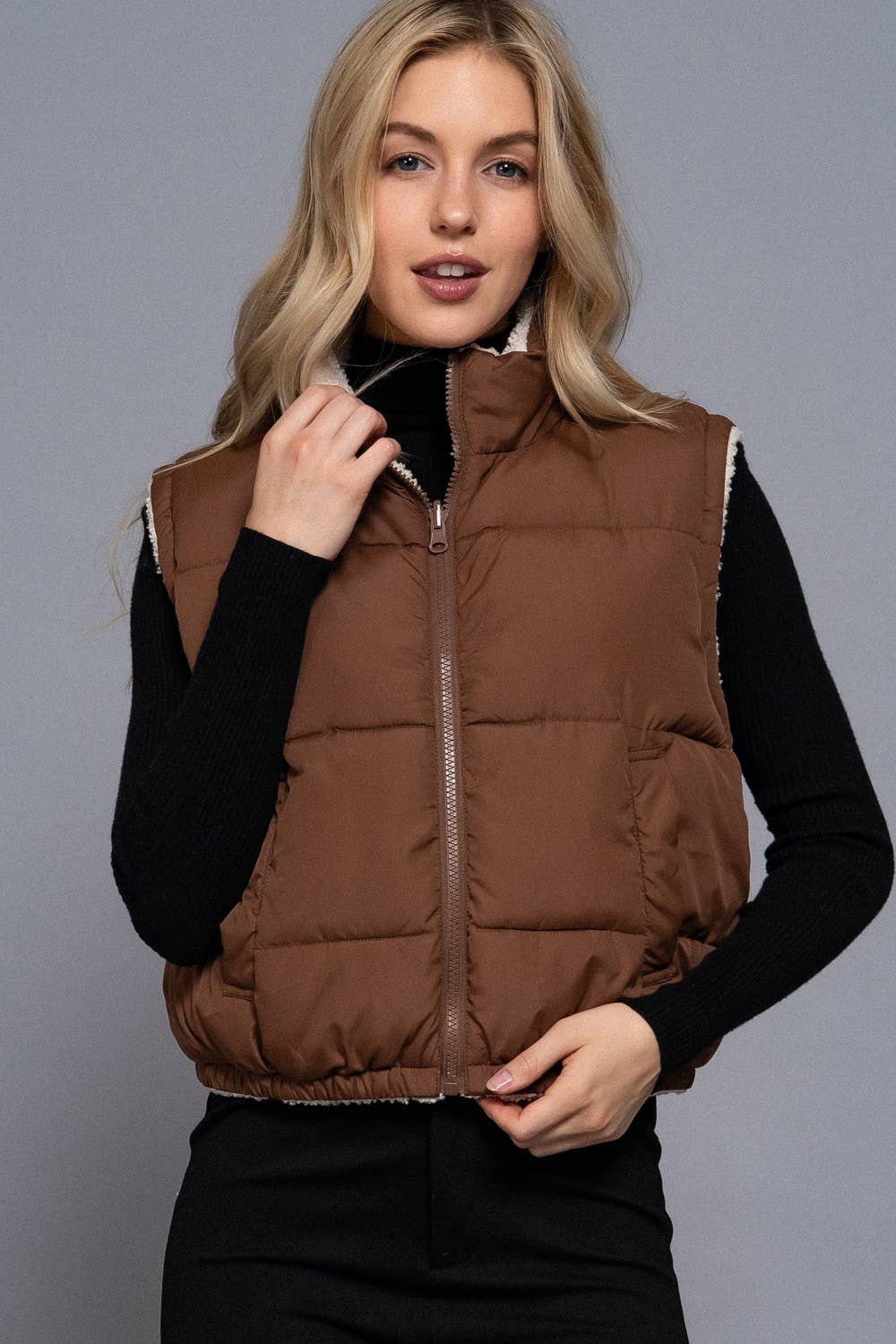 Reversible Fur Padding Vest