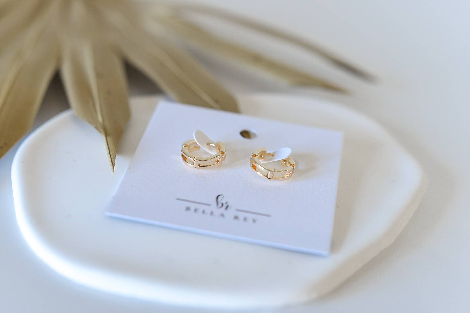 Courtney 18k gold plated huggie hoops - hypoallergenic
