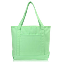 DALIX 20" Solid Color Cotton Canvas Tote Bag