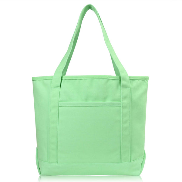 DALIX 20" Solid Color Cotton Canvas Tote Bag