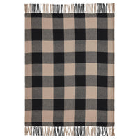 Black Check Woven Throw 50x60