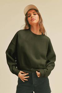 Short Cropped Long Sleeve Sweatshirt