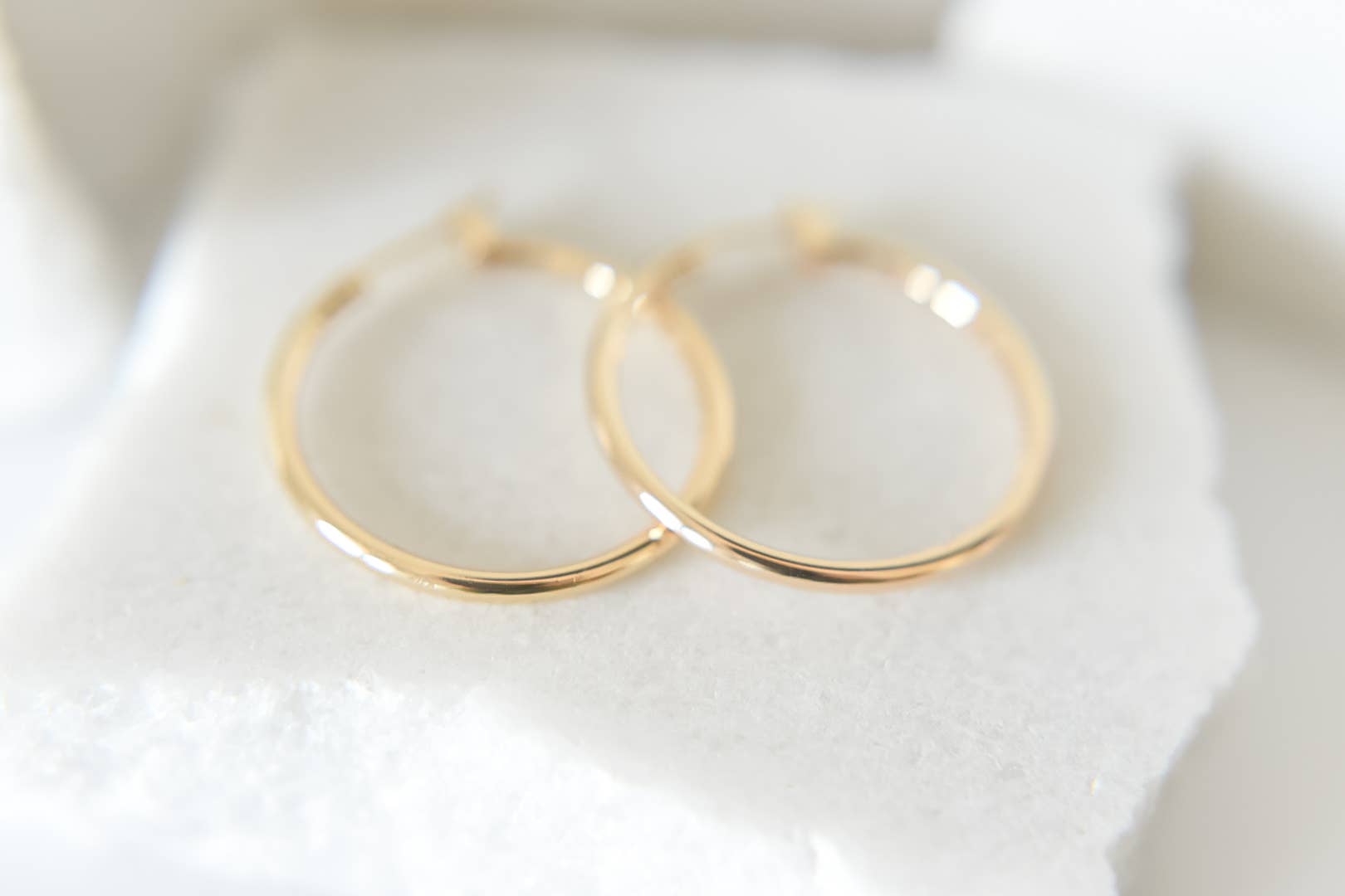 18k gold plated hoop earrings - hypoallergenic