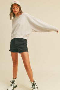 Short Cropped Long Sleeve Sweatshirt