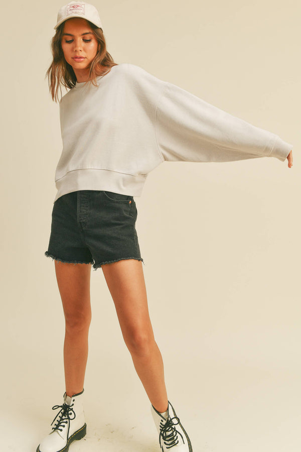 Short Cropped Long Sleeve Sweatshirt
