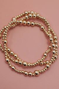 MULTI LAYER GOLD BALL CHAIN BEADED BRACELET