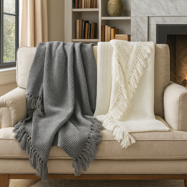 Classic Waffle Weave 50x60 Inch Throw Blanket