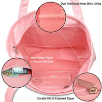 DALIX 20" Solid Color Cotton Canvas Tote Bag