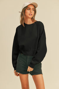 Short Cropped Long Sleeve Sweatshirt