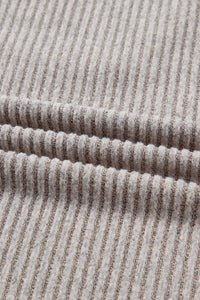 Valentine's Bow Back Ribbed Knit V Neck Long Sleeve Top