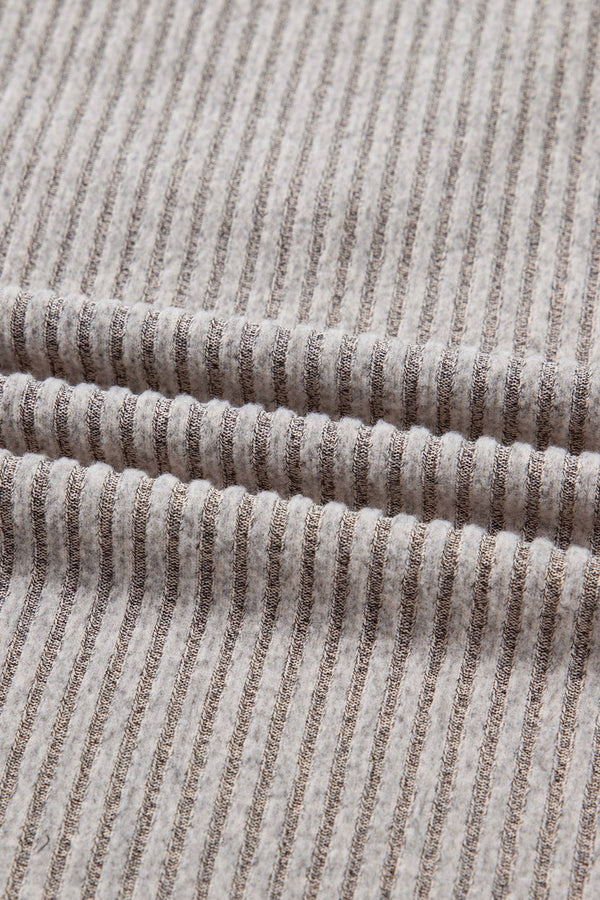 Valentine's Bow Back Ribbed Knit V Neck Long Sleeve Top