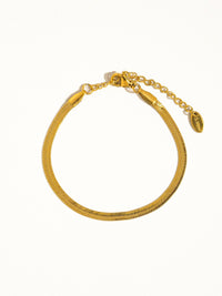 18K Gold Non-Tarnish Flat Snake Chain Bracelet