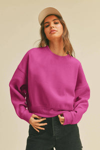 Short Cropped Long Sleeve Sweatshirt