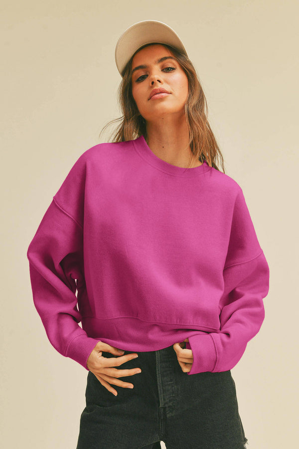 Short Cropped Long Sleeve Sweatshirt
